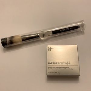 IT Cosmetics Bye Bye Pores Blush SWEET CHEEKS And Heavenly Luxe French Brush.